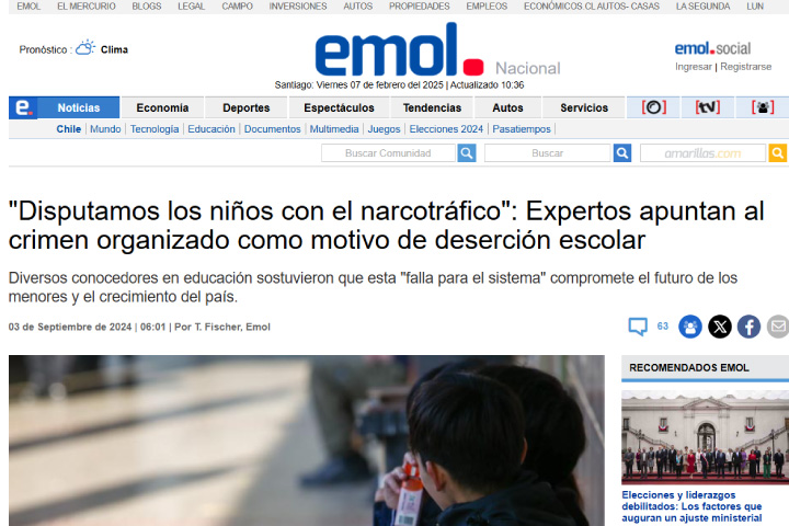 crimen organizado como motivo de deserción escolar