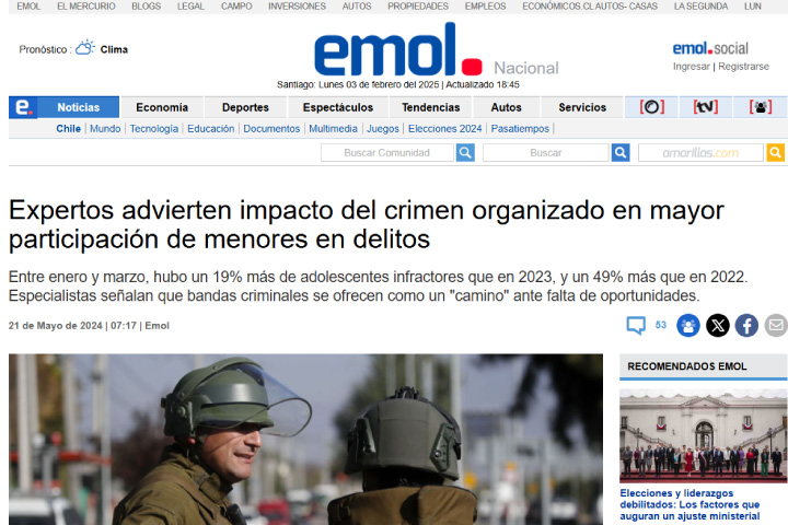 Expertos advierten impacto del crimen organizado en mayor participación de menores en delitos